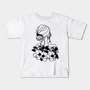 Minimalist floral woman Kids T-Shirt